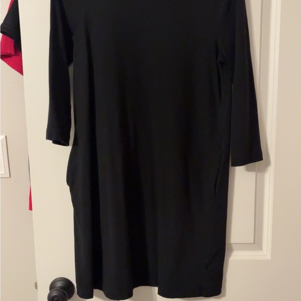 A New Day Black Crew Neck 3/4 Sleeve Dress